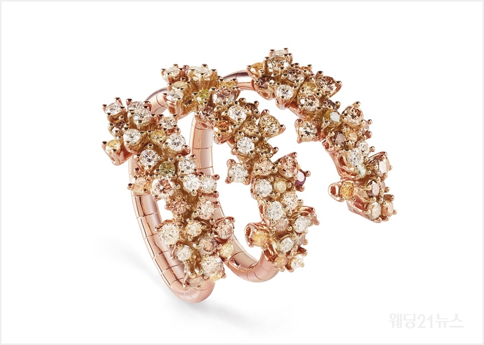 사진 : 다미아니 미모사 플렉시 1059만원 DAMIANI - Mimosa ring in rose gold and diamonds